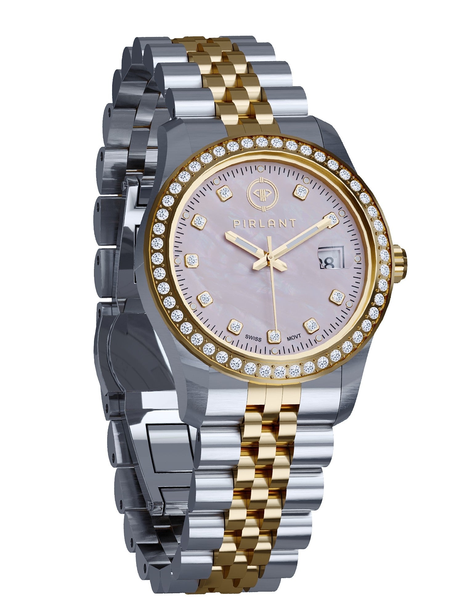 PIRLANT Pink Mother-of-Pearl Dial Women's Watch