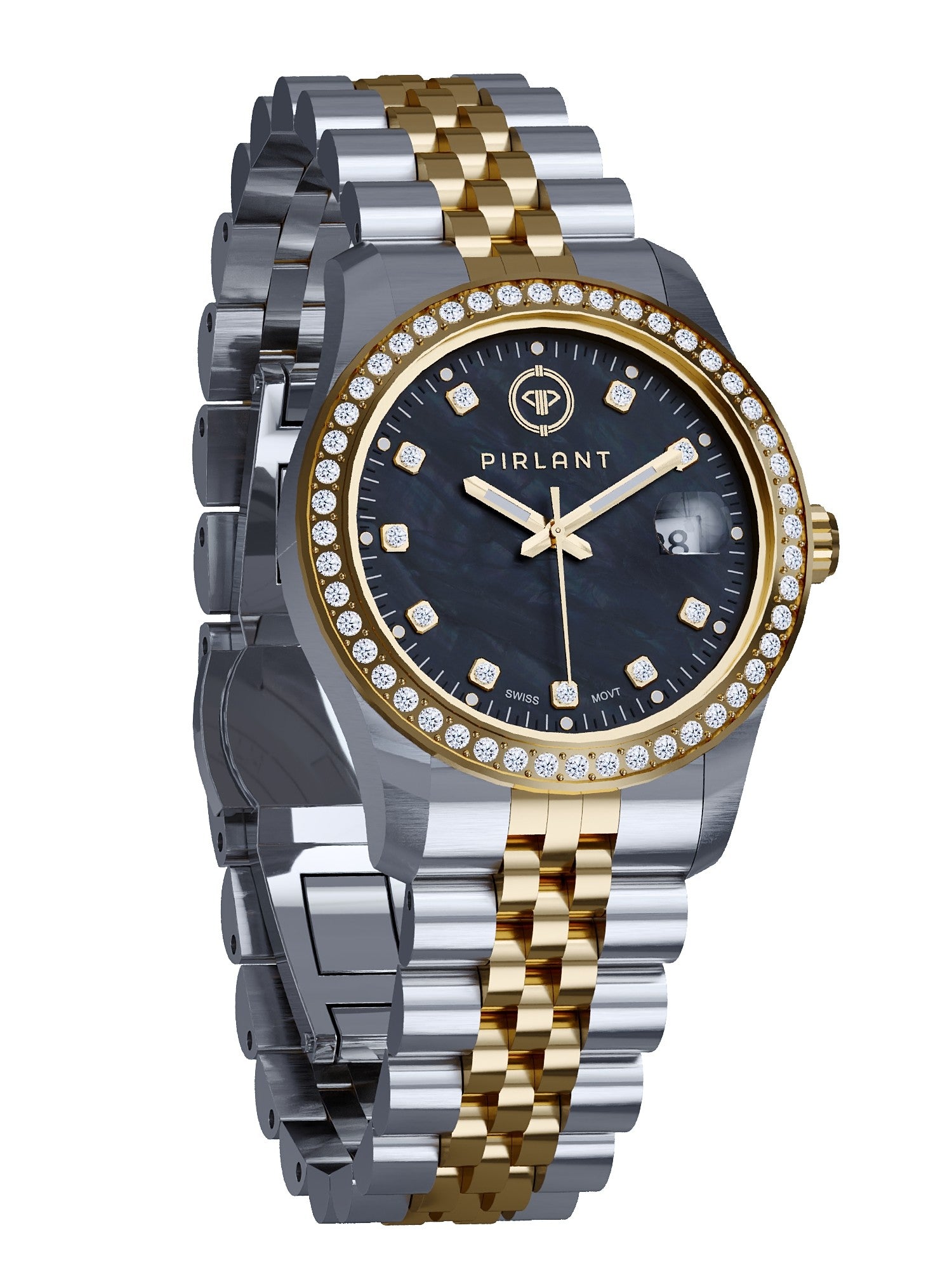 PIRLANT Black Mother-of-Pearl Dial Women's Watch