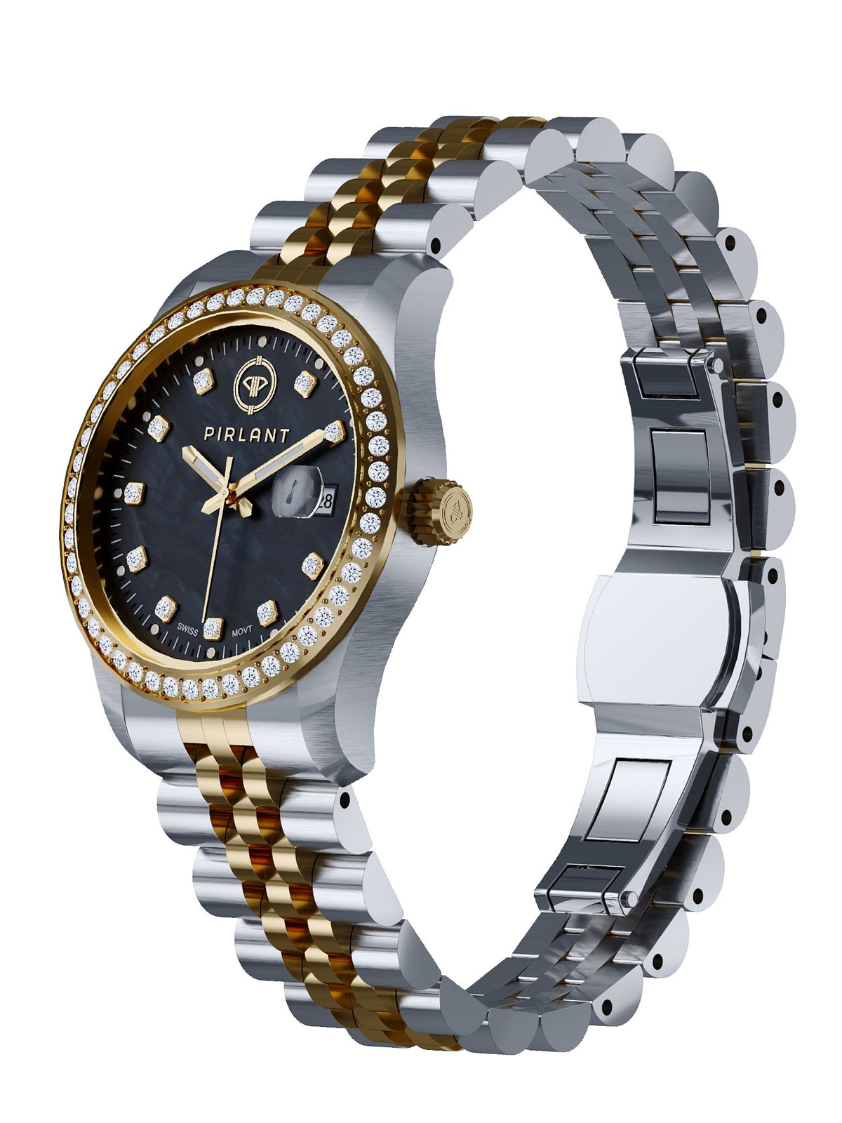 PIRLANT Black Mother-of-Pearl Dial Women's Watch