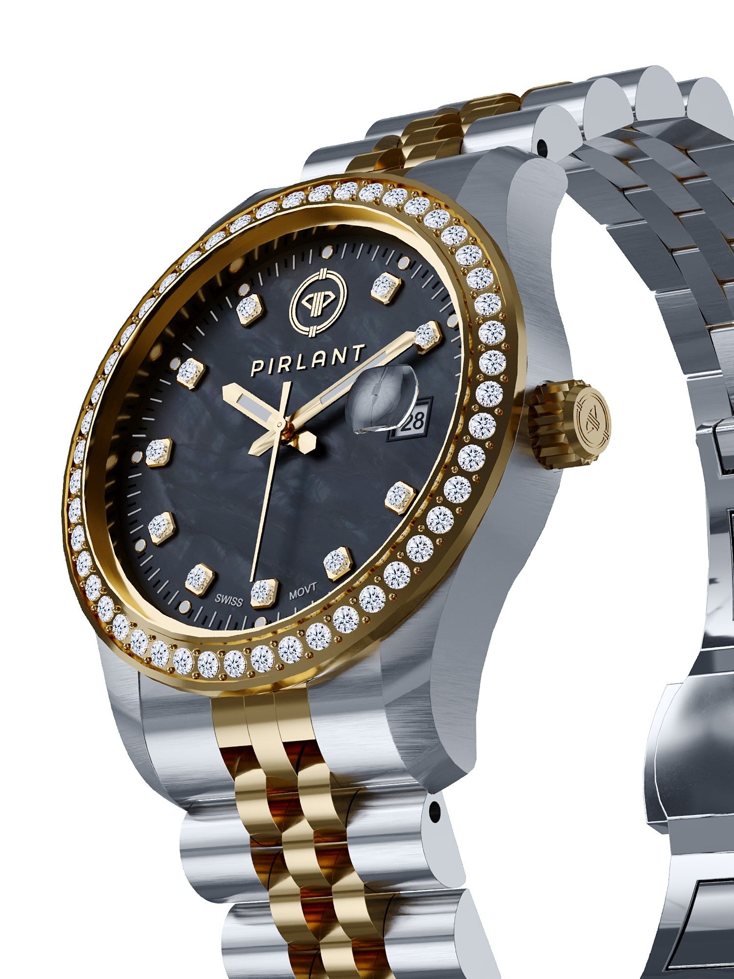 PIRLANT Black Mother-of-Pearl Dial Women's Watch