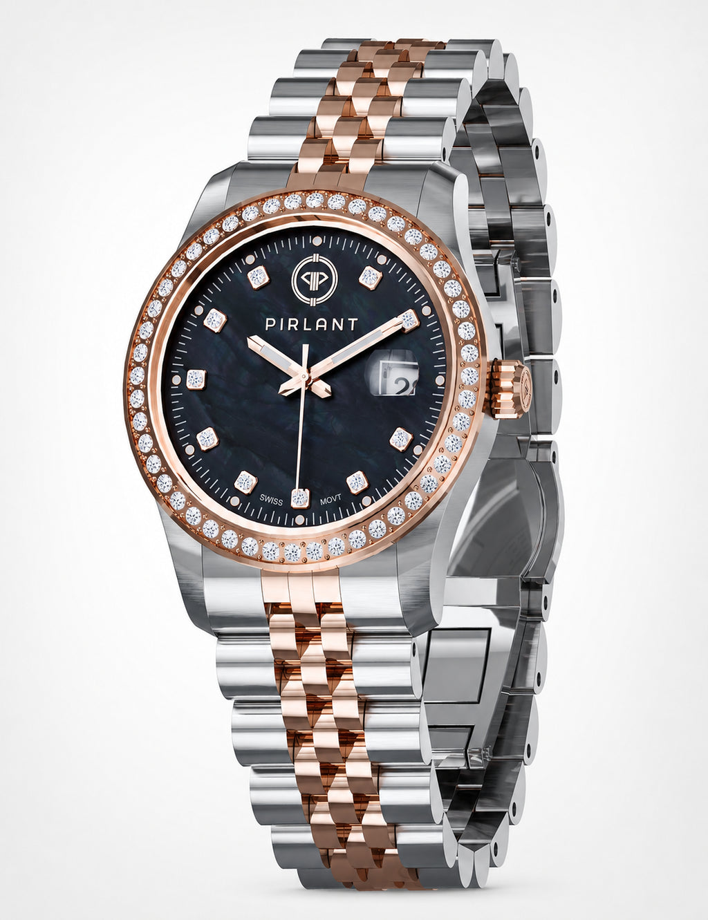PIRLANT Black Mother-of-Pearl Dial Women's Watch