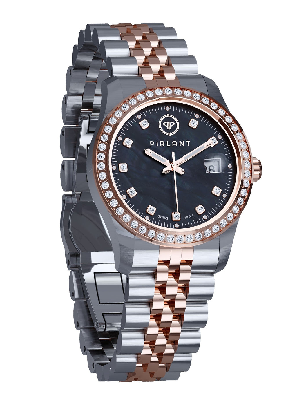 PIRLANT Black Mother-of-Pearl Dial Women's Watch