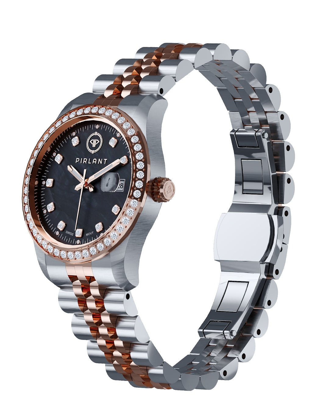 PIRLANT Black Mother-of-Pearl Dial Women's Watch