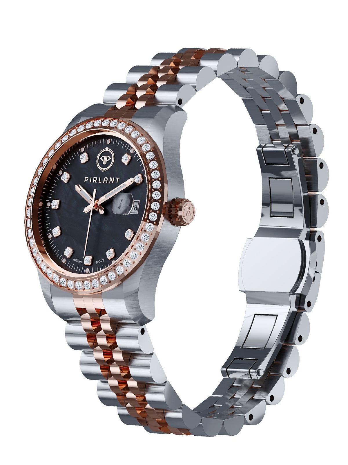 PIRLANT Black Mother-of-Pearl Dial Women's Watch