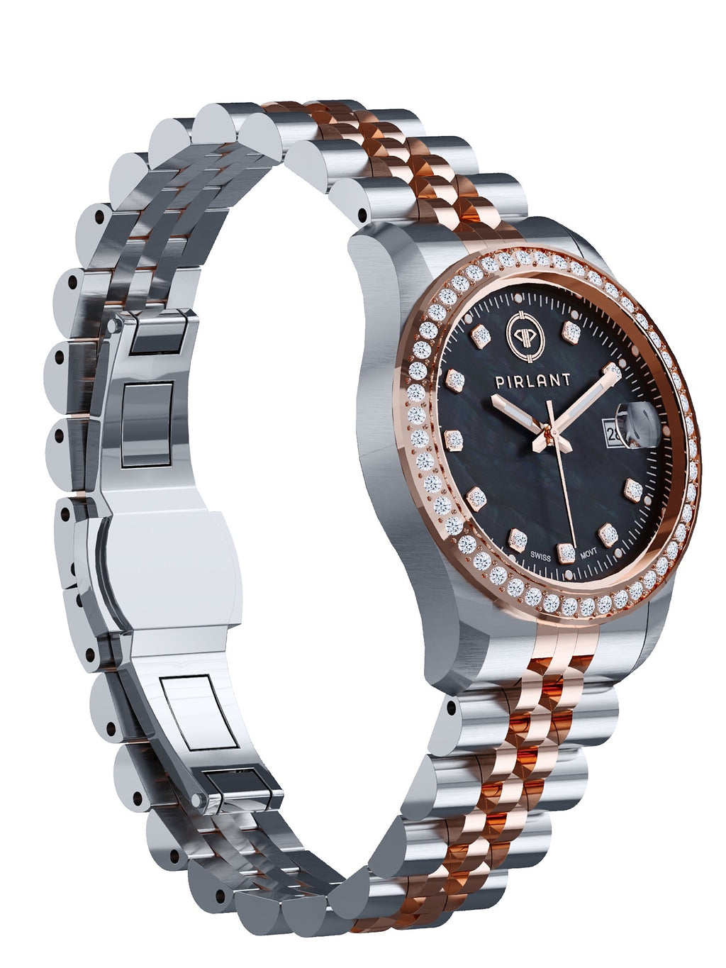 PIRLANT Black Mother-of-Pearl Dial Women's Watch
