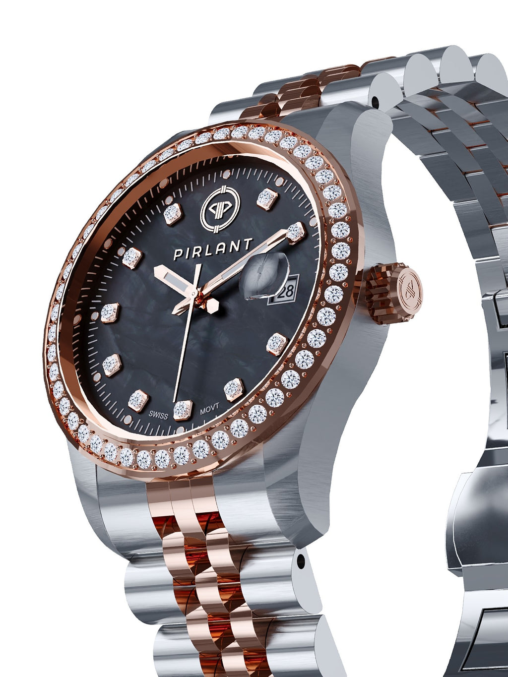 PIRLANT Black Mother-of-Pearl Dial Women's Watch