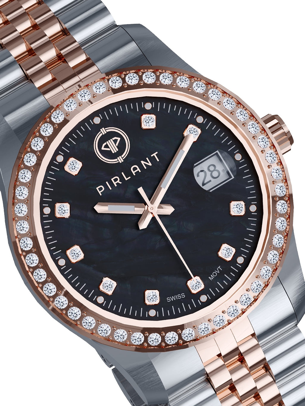 PIRLANT Black Mother-of-Pearl Dial Women's Watch