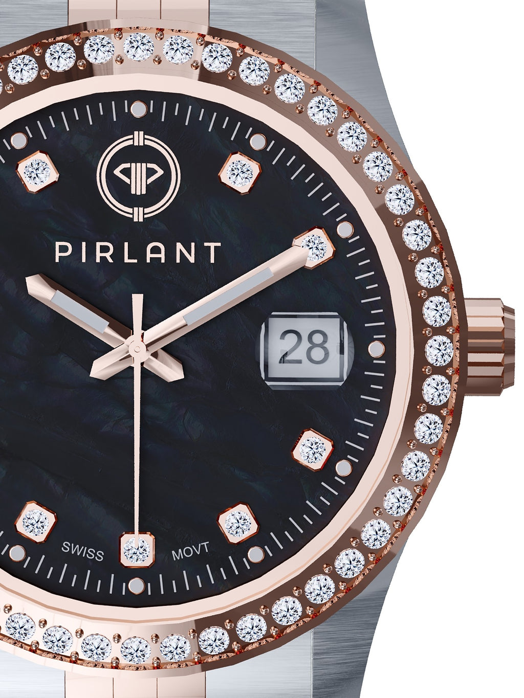 PIRLANT Black Mother-of-Pearl Dial Women's Watch