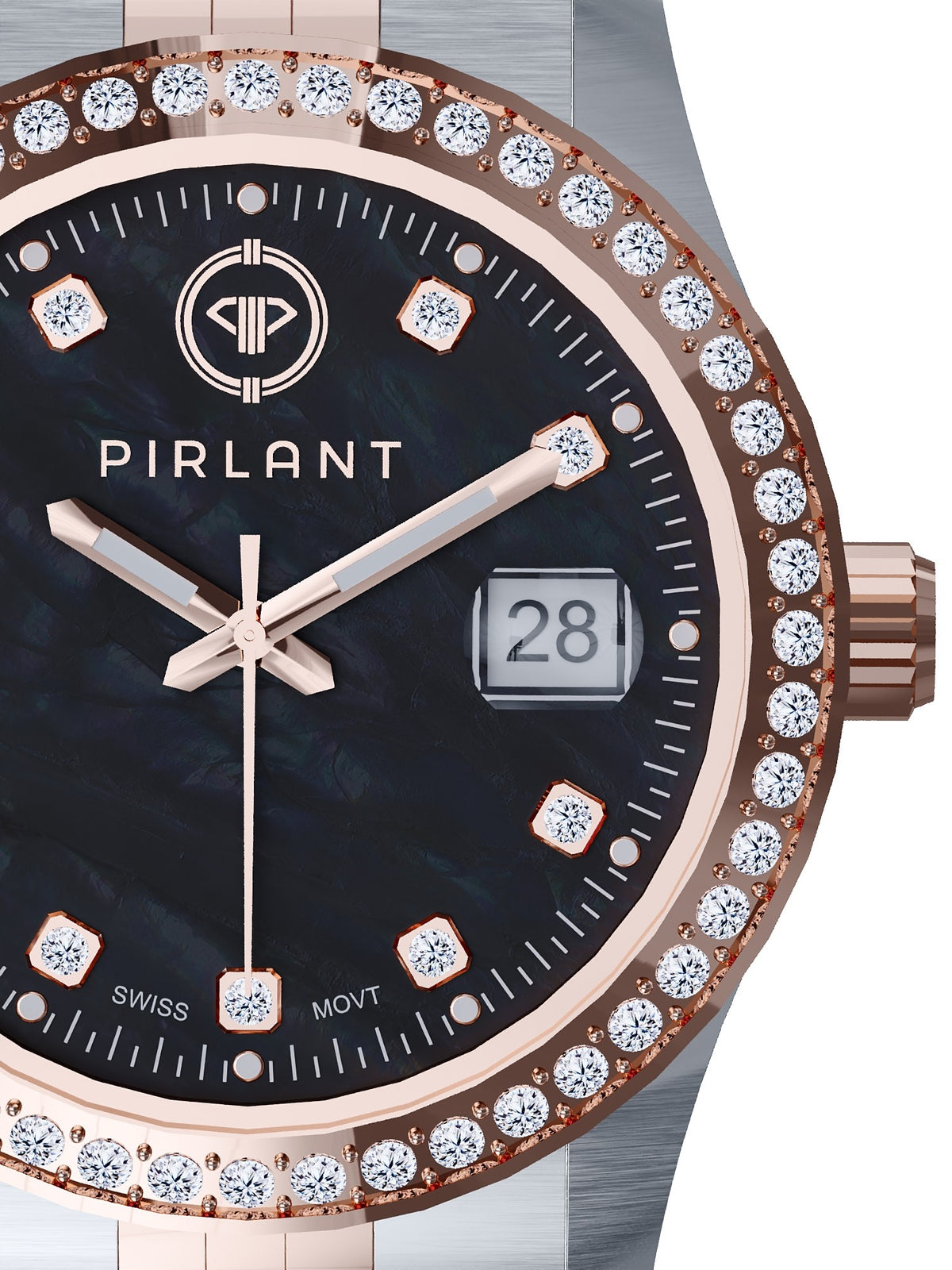 PIRLANT Black Mother-of-Pearl Dial Women's Watch