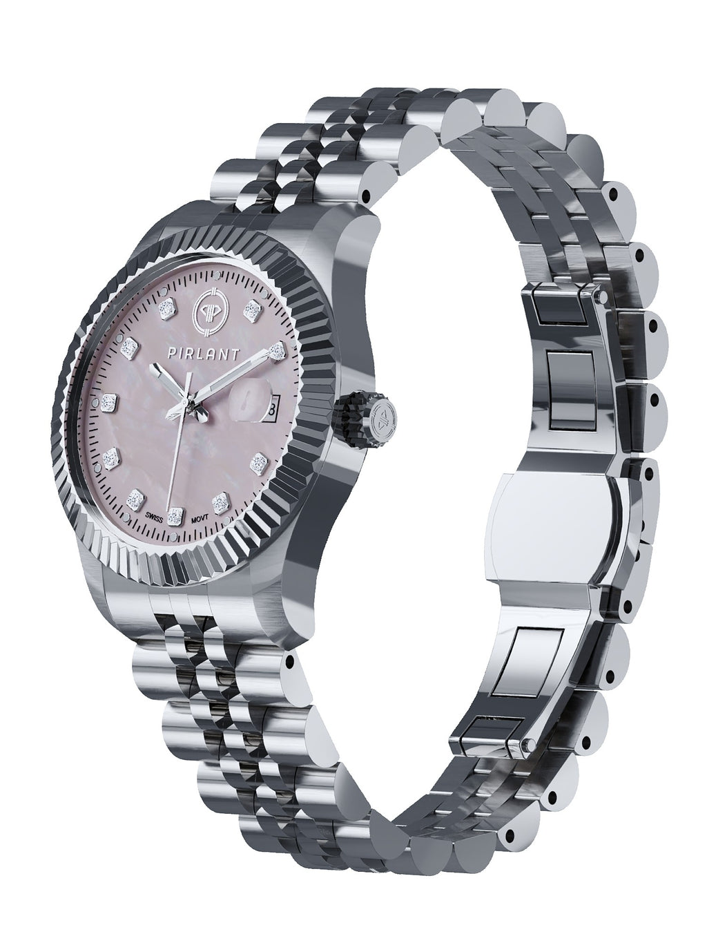 PIRLANT Pink Mother-of-Pearl Dial Women's Watch