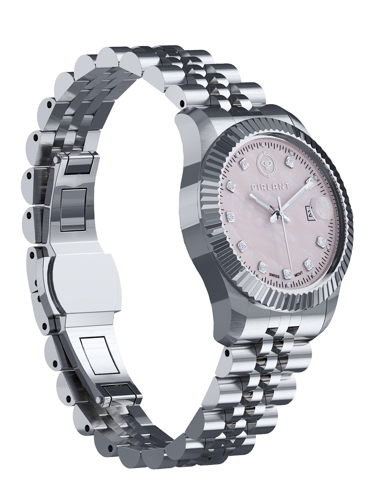PIRLANT Pink Mother-of-Pearl Dial Women's Watch