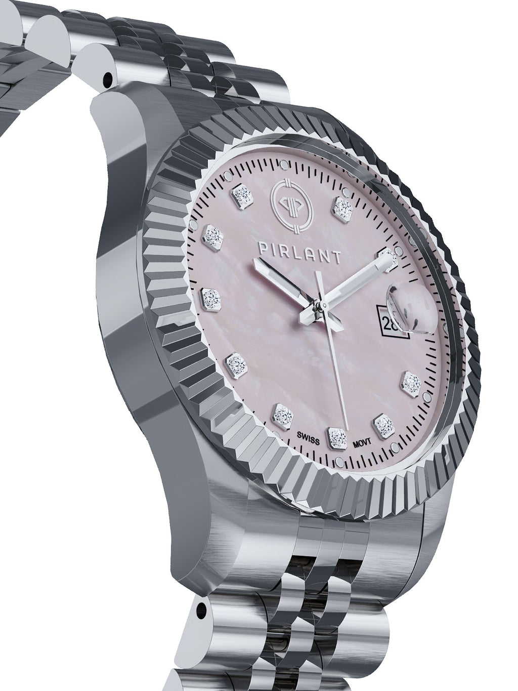 PIRLANT Pink Mother-of-Pearl Dial Women's Watch