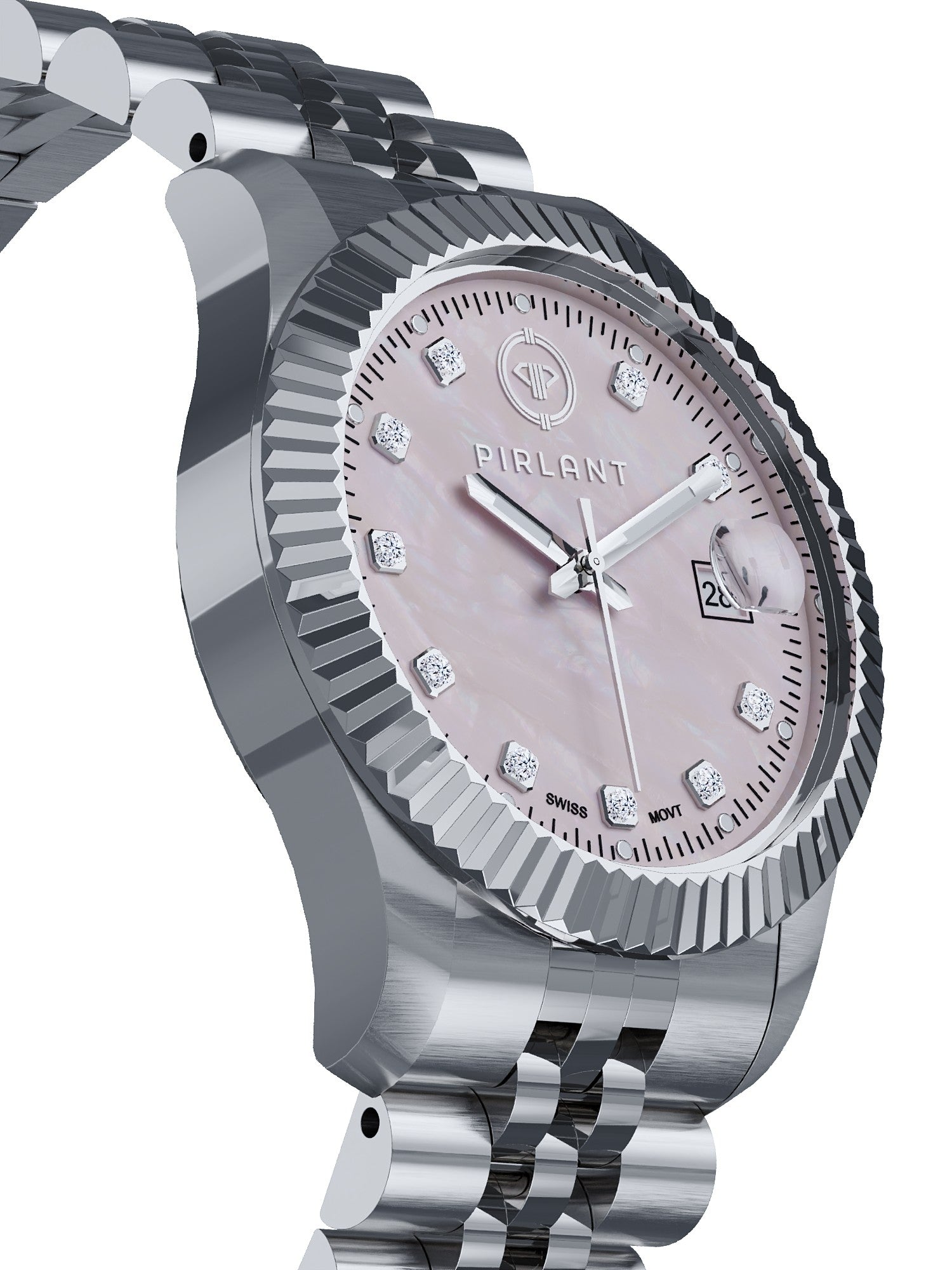 PIRLANT Pink Mother-of-Pearl Dial Women's Watch