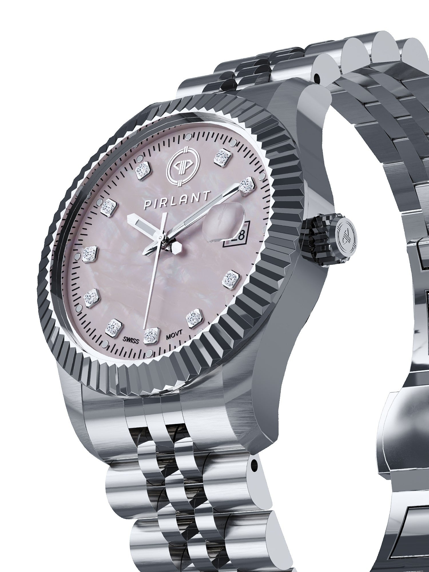 PIRLANT Pink Mother-of-Pearl Dial Women's Watch