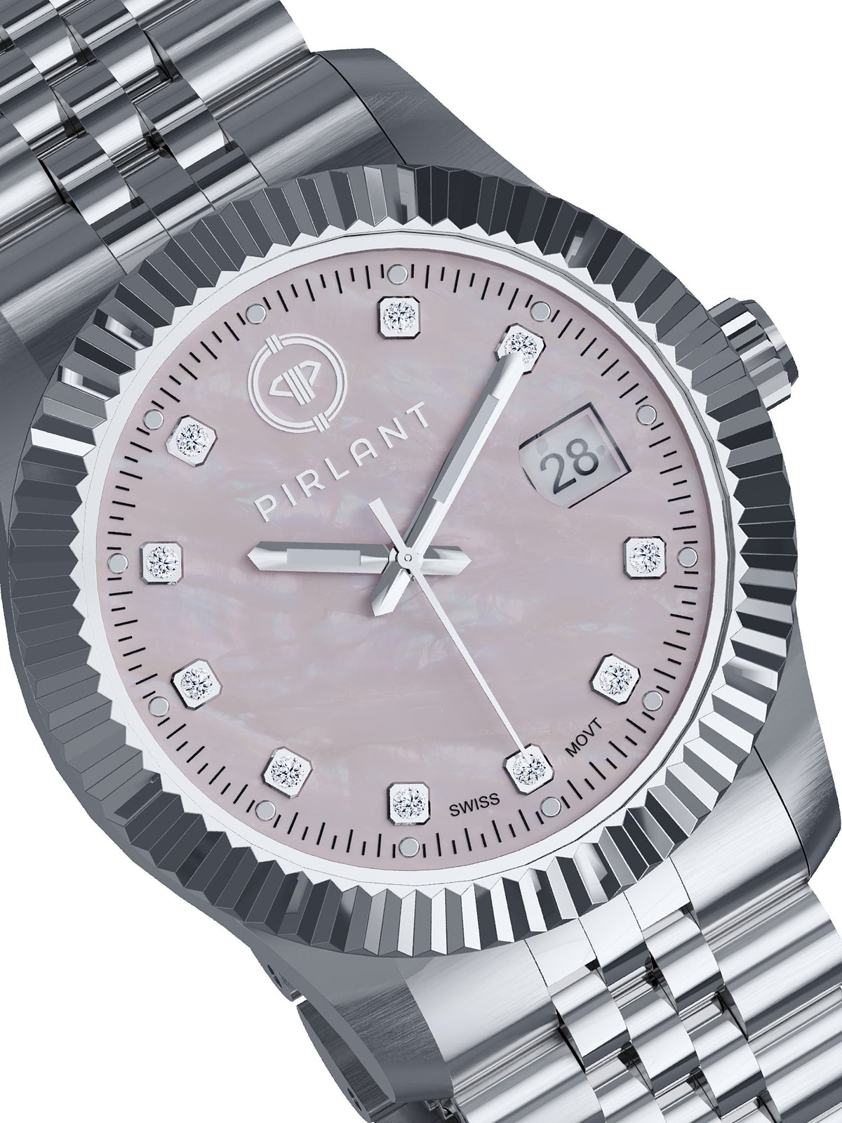 PIRLANT Pink Mother-of-Pearl Dial Women's Watch