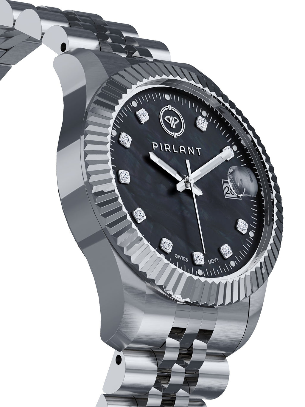 PIRLANT Black Mother-of-Pearl Dial Women's Watch