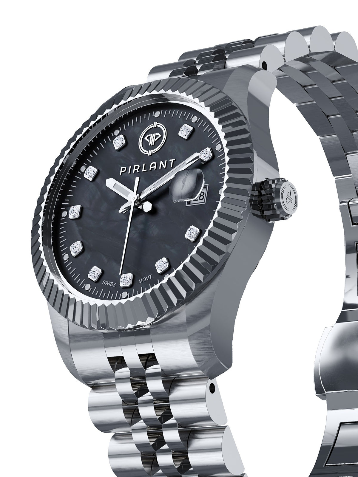 PIRLANT Black Mother-of-Pearl Dial Women's Watch