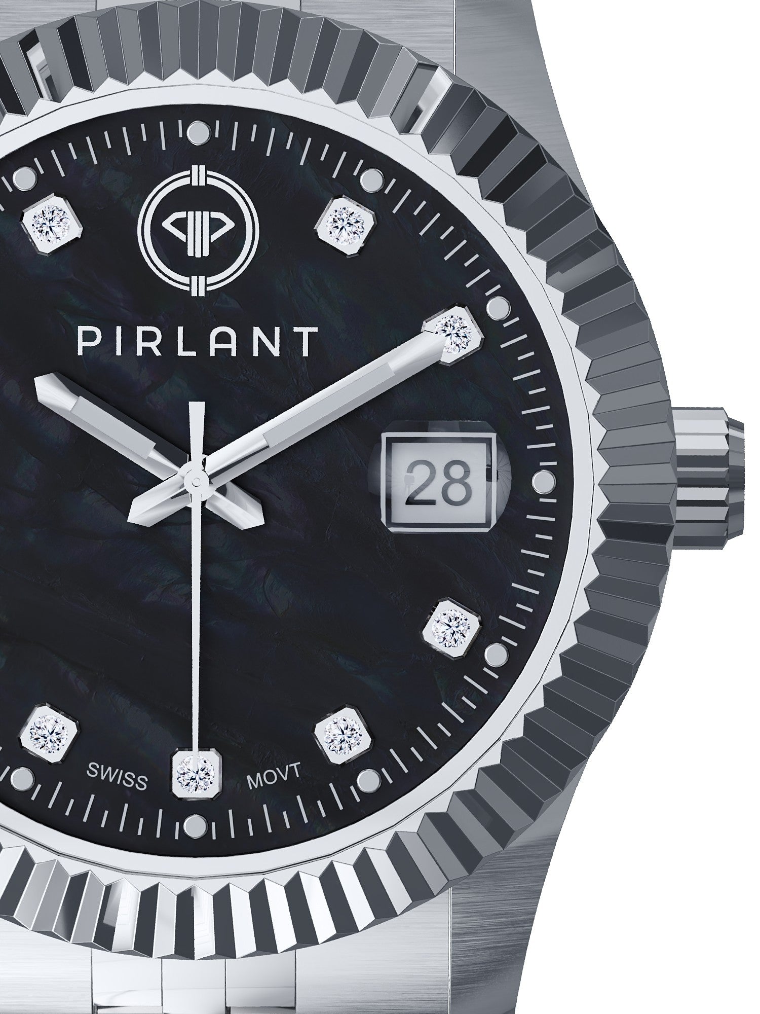 PIRLANT Black Mother-of-Pearl Dial Women's Watch