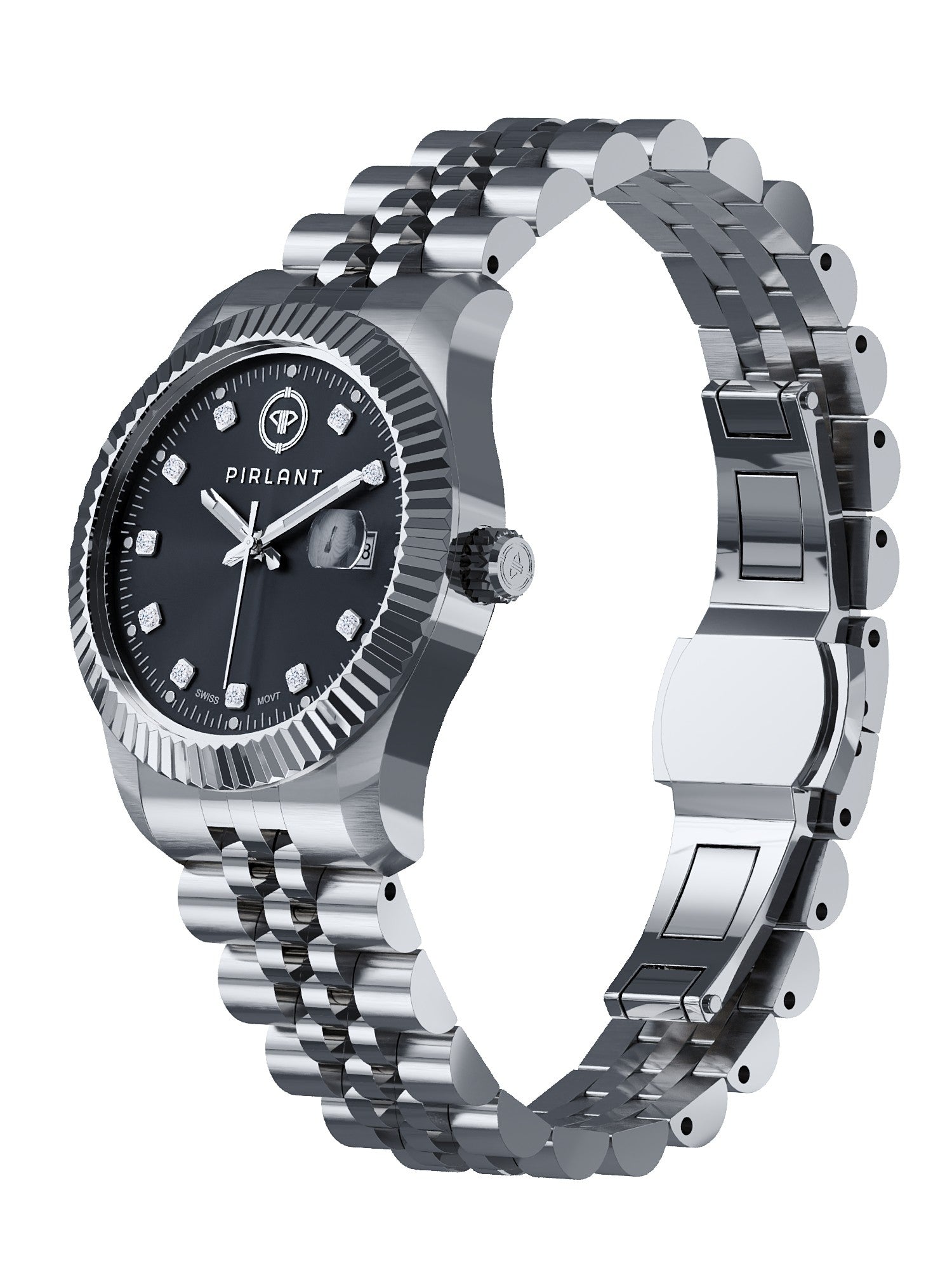 PIRLANT Black Dial Women's Watch
