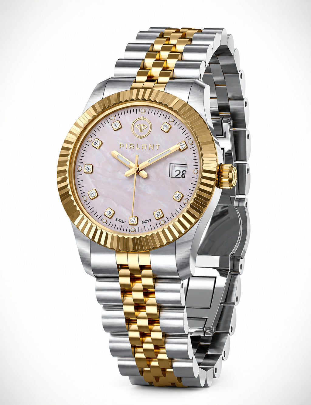 PIRLANT Pink Mother-of-Pearl Dial Women's Watch