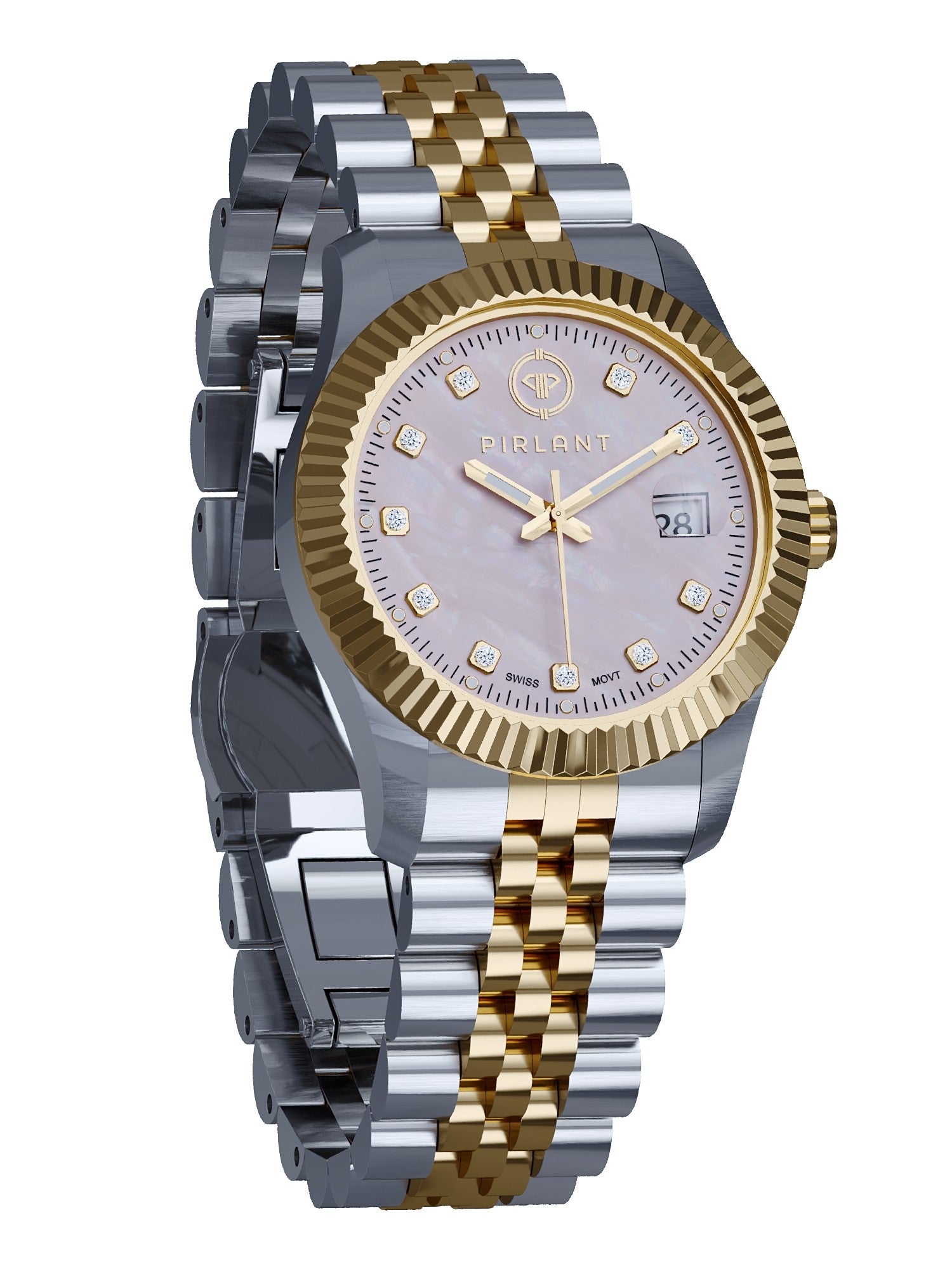 PIRLANT Pink Mother-of-Pearl Dial Women's Watch