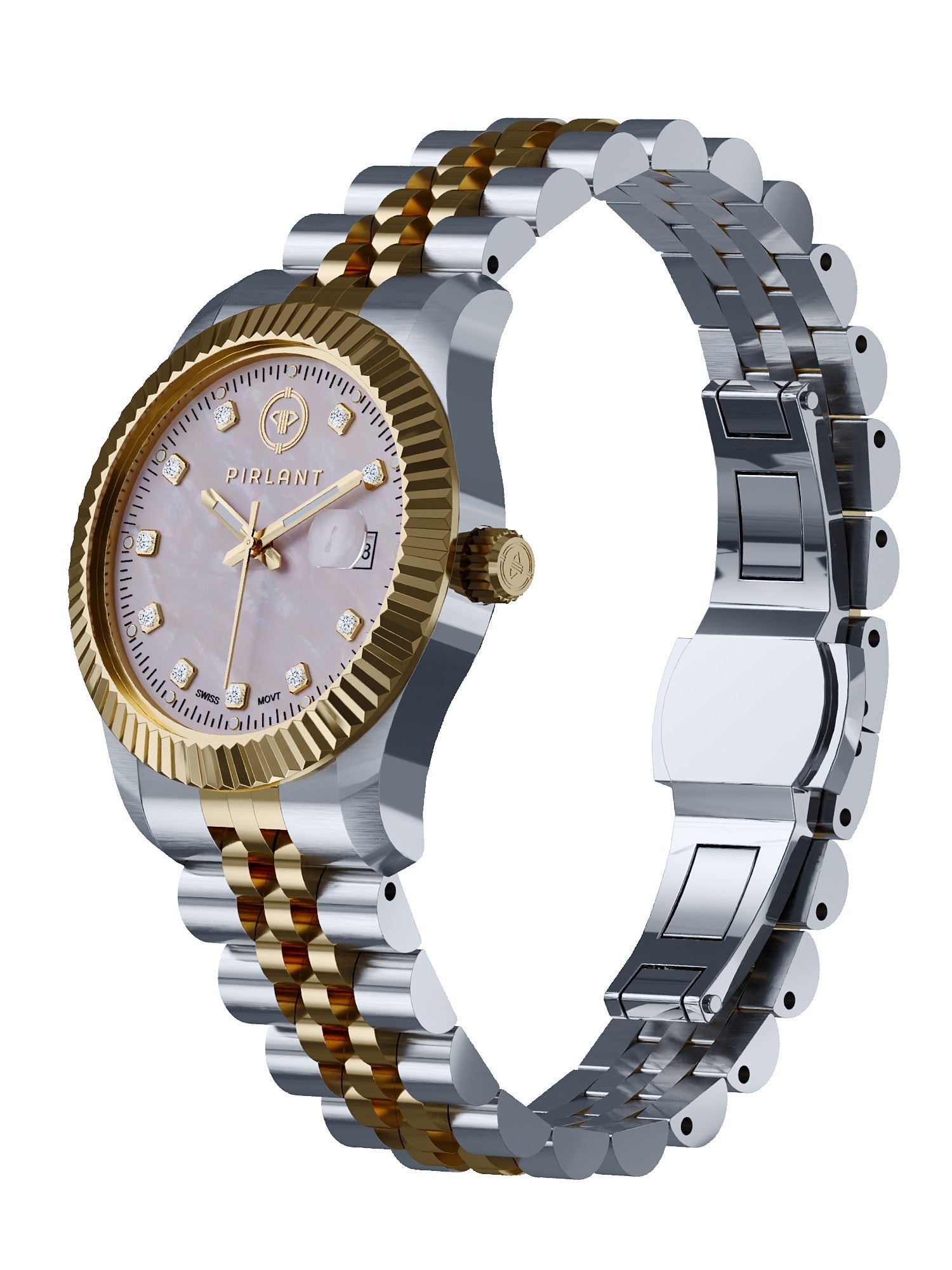 PIRLANT Pink Mother-of-Pearl Dial Women's Watch