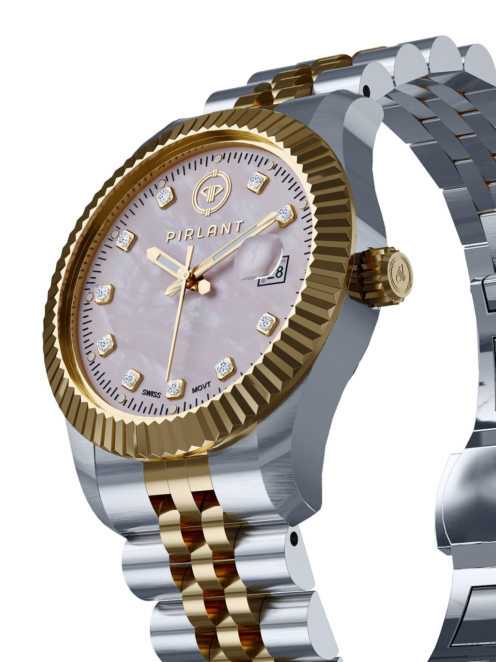 PIRLANT Pink Mother-of-Pearl Dial Women's Watch