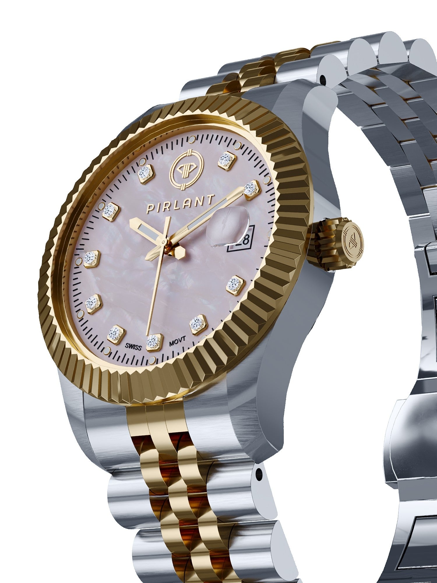 PIRLANT Pink Mother-of-Pearl Dial Women's Watch