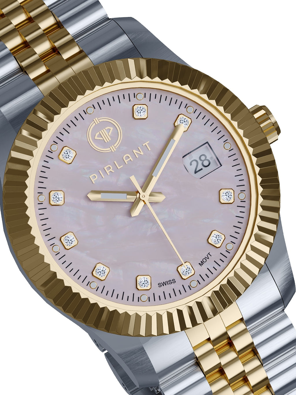 PIRLANT Pink Mother-of-Pearl Dial Women's Watch