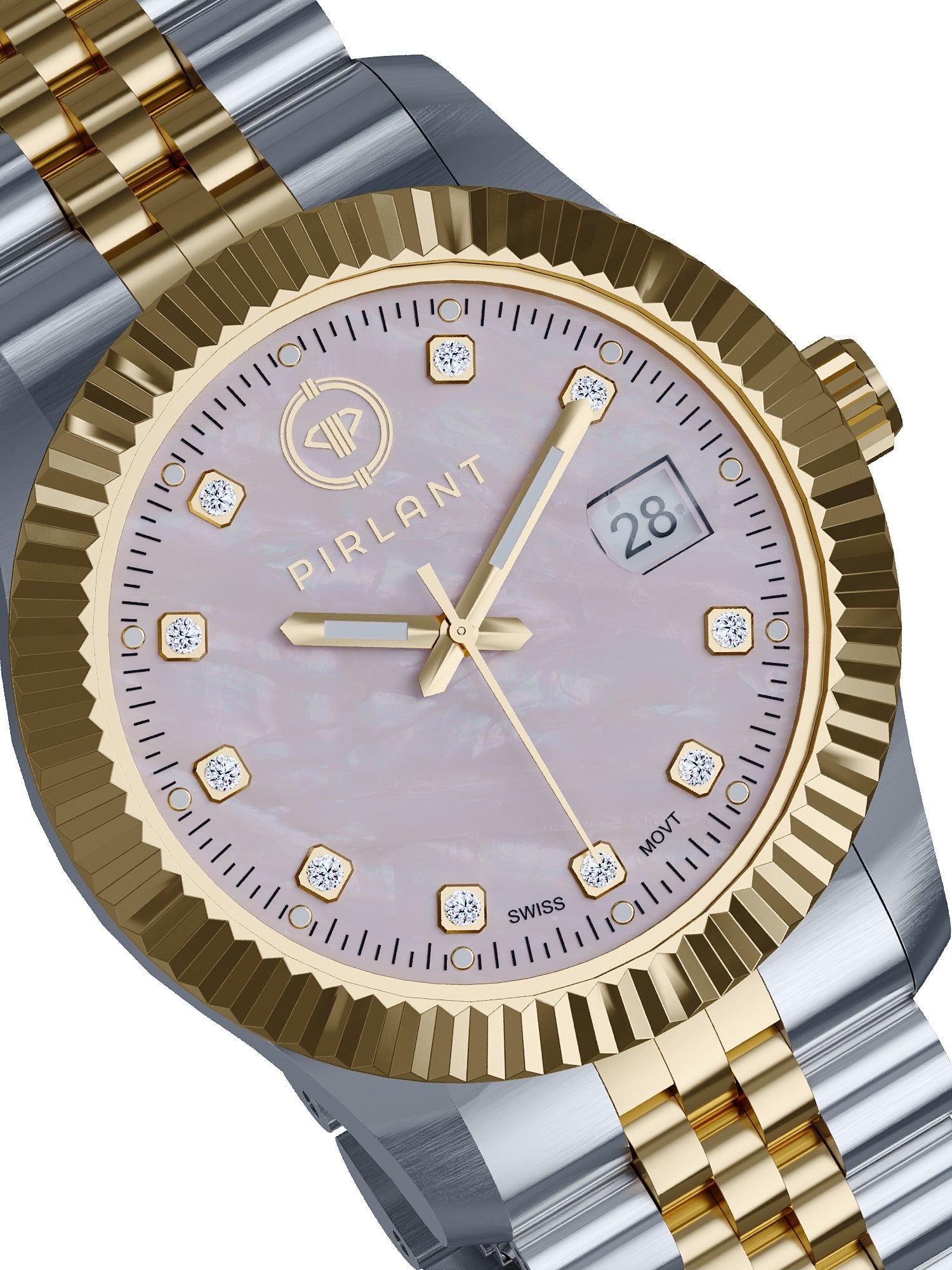 PIRLANT Pink Mother-of-Pearl Dial Women's Watch