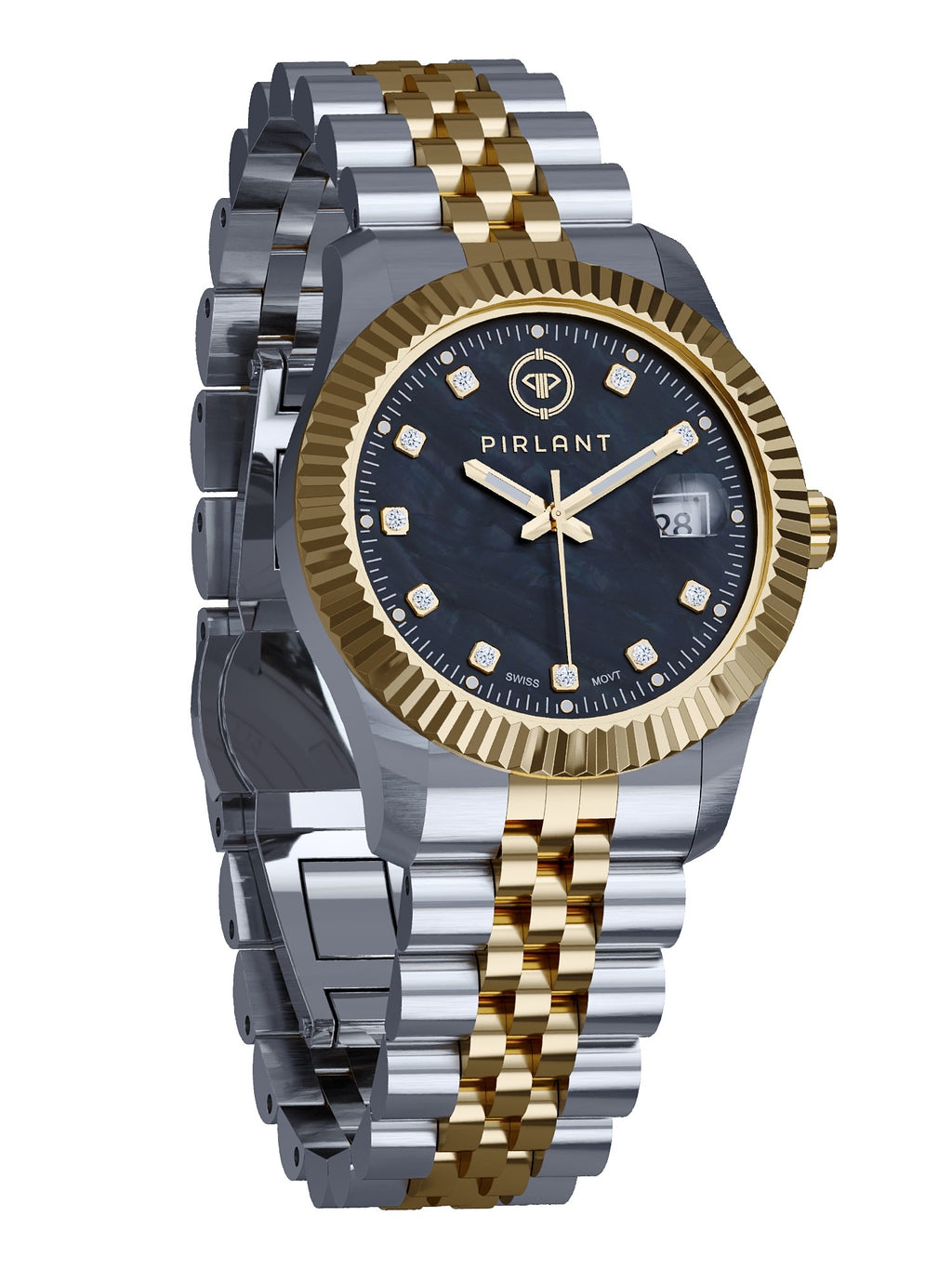 PIRLANT Black Mother-of-Pearl Dial Women's Watch