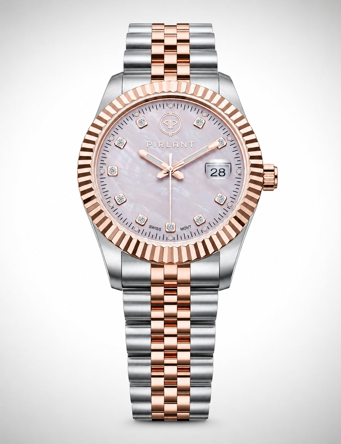 PIRLANT Pink Mother-of-Pearl Dial Women's Watch