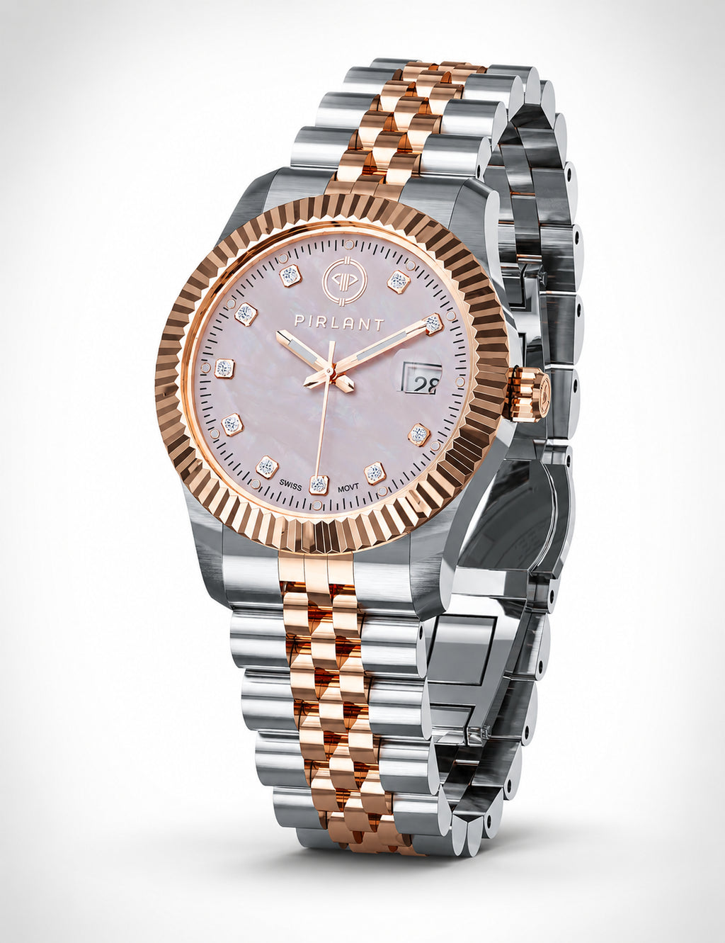 PIRLANT Pink Mother-of-Pearl Dial Women's Watch