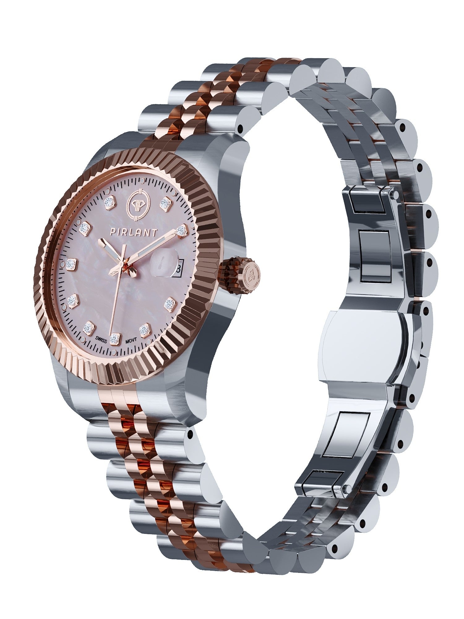 PIRLANT Pink Mother-of-Pearl Dial Women's Watch