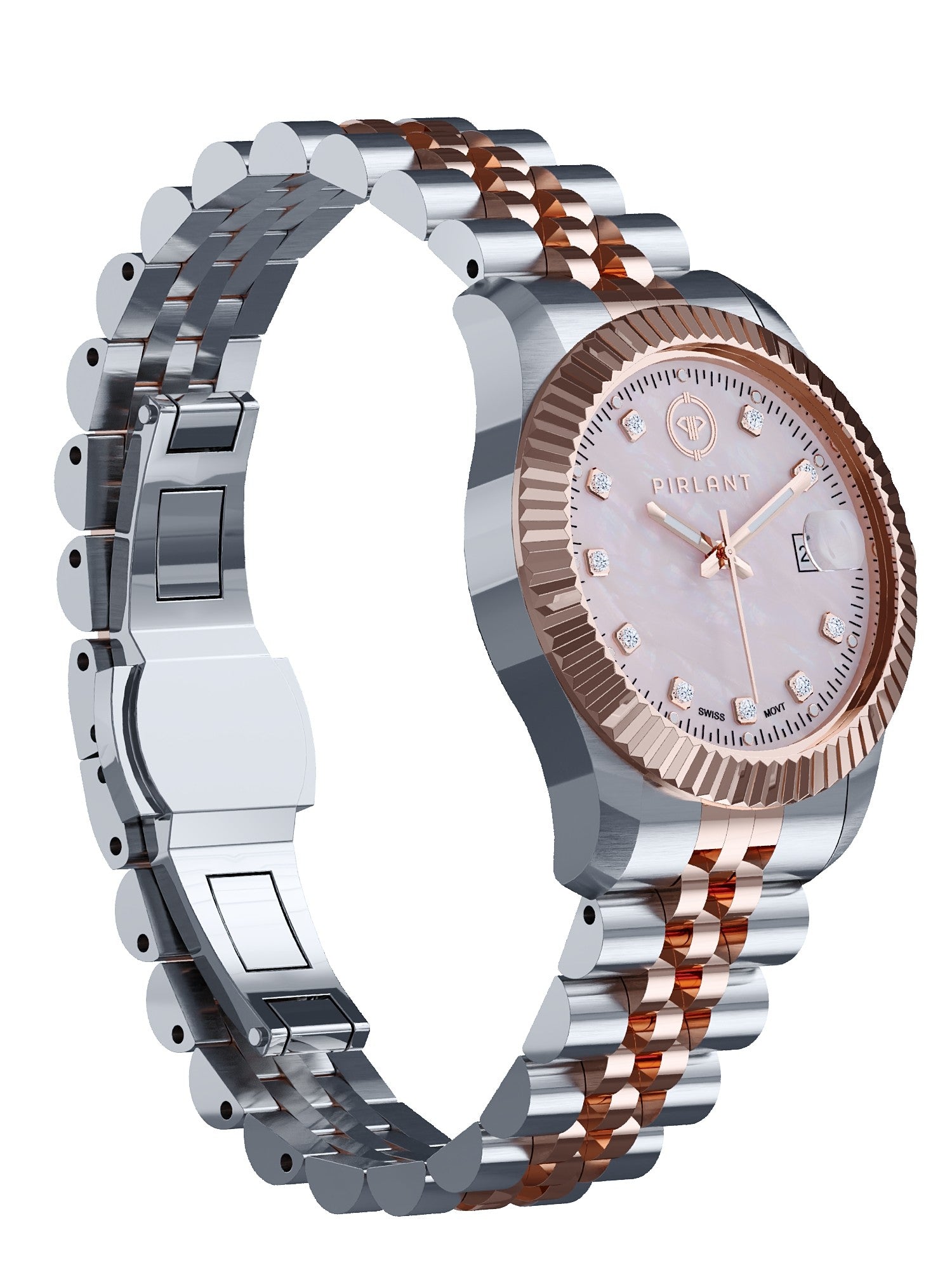 PIRLANT Pink Mother-of-Pearl Dial Women's Watch