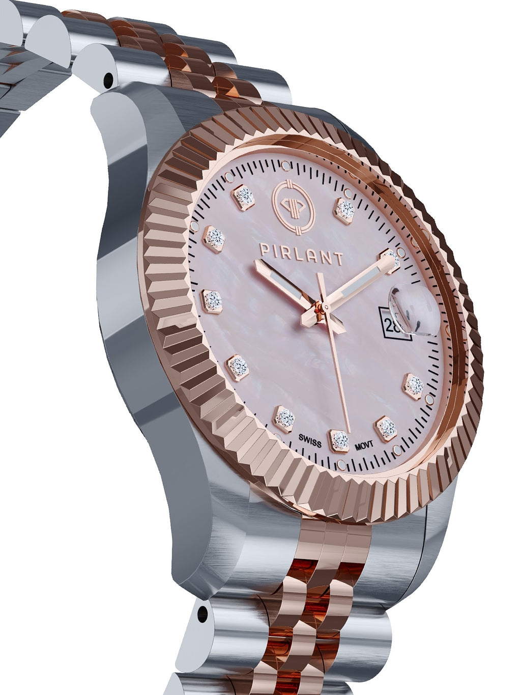 PIRLANT Pink Mother-of-Pearl Dial Women's Watch