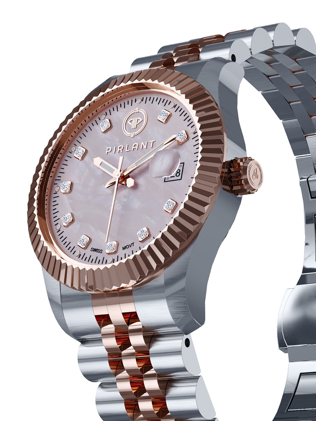 PIRLANT Pink Mother-of-Pearl Dial Women's Watch