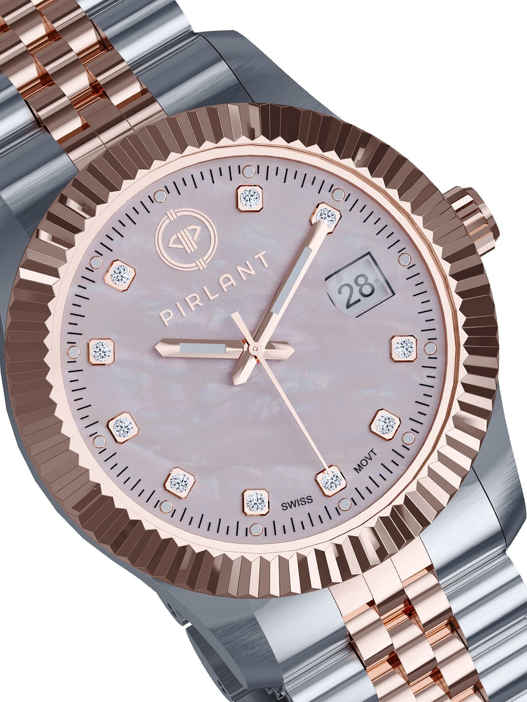 PIRLANT Pink Mother-of-Pearl Dial Women's Watch