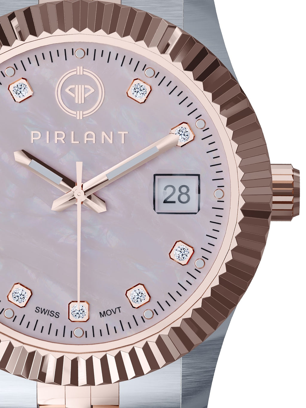 PIRLANT Pink Mother-of-Pearl Dial Women's Watch