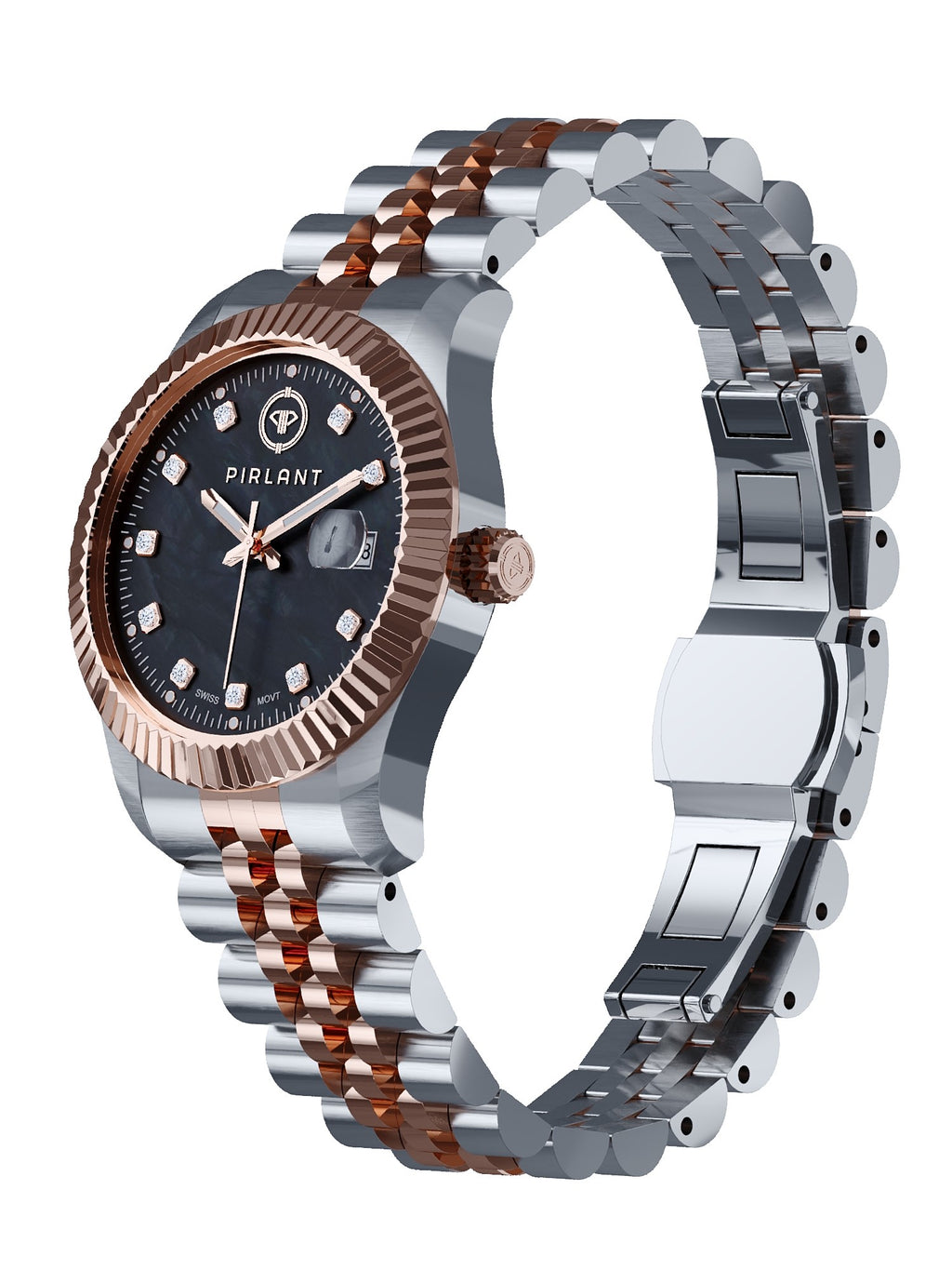 PIRLANT Black Mother-of-Pearl Dial Women's Watch