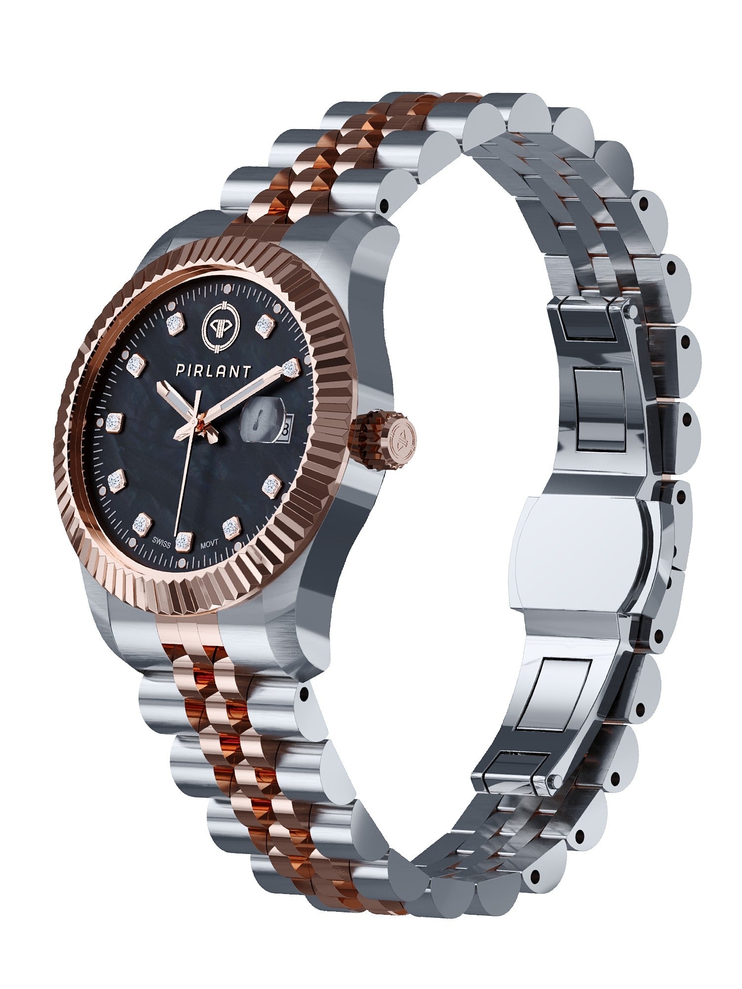 PIRLANT Black Mother-of-Pearl Dial Women's Watch