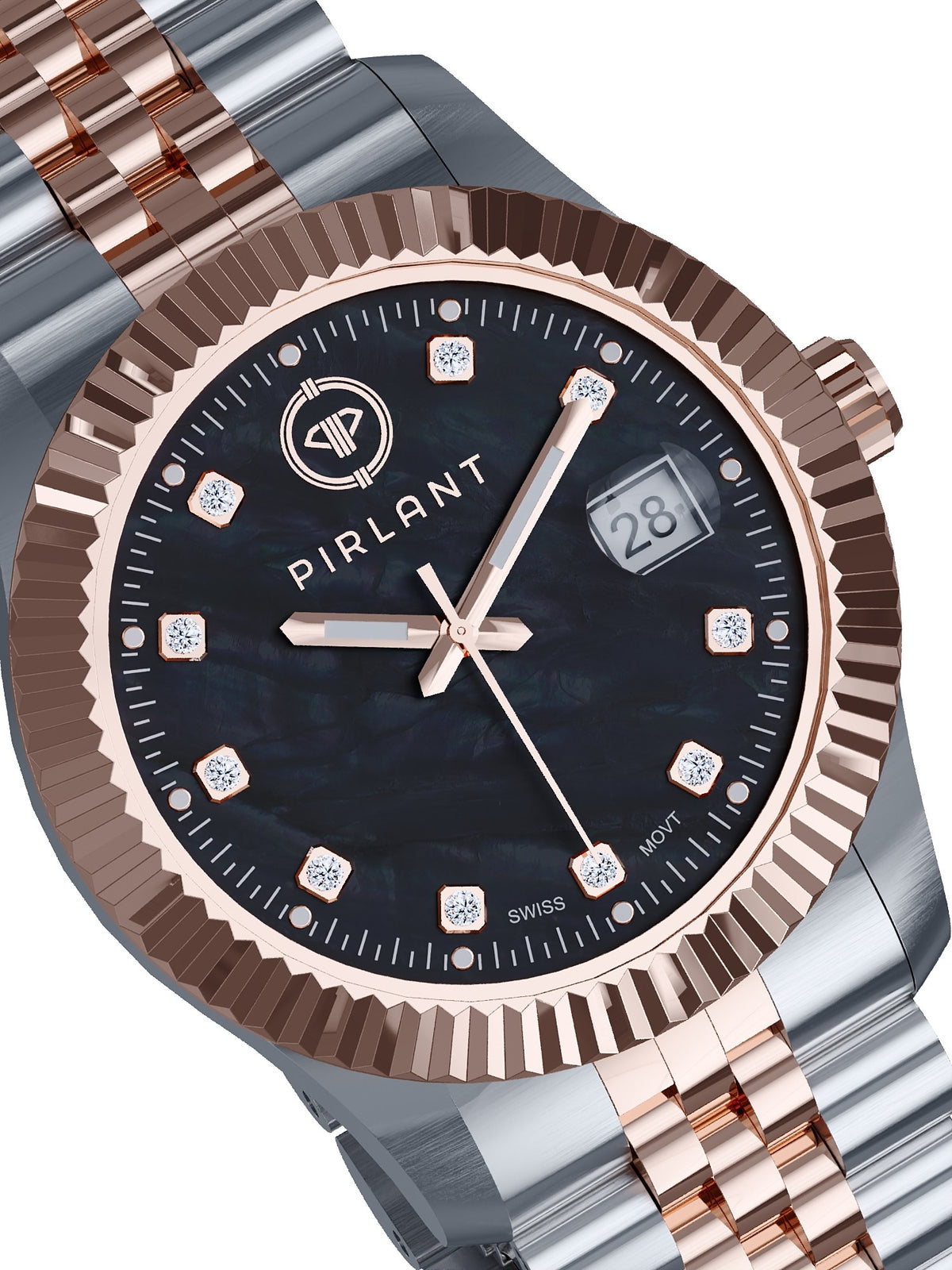 PIRLANT Black Mother-of-Pearl Dial Women's Watch