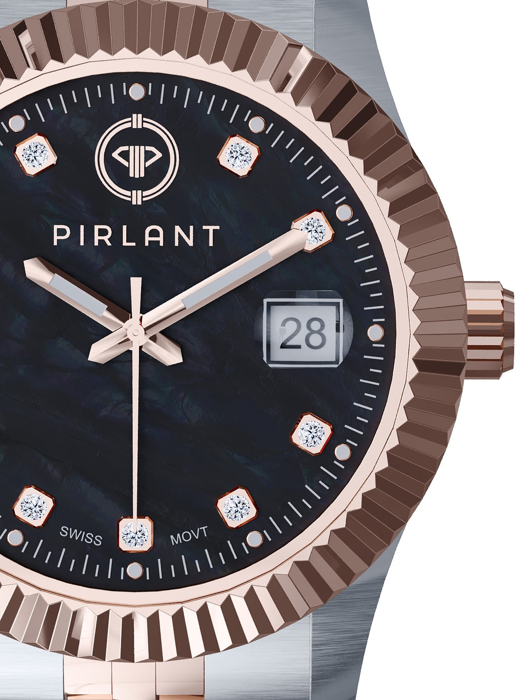 PIRLANT Black Mother-of-Pearl Dial Women's Watch