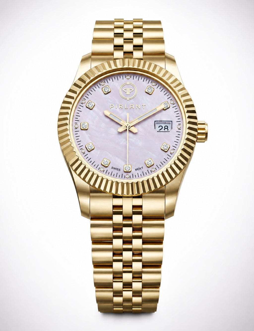 PIRLANT Pink Mother-of-Pearl Dial Women's Watch
