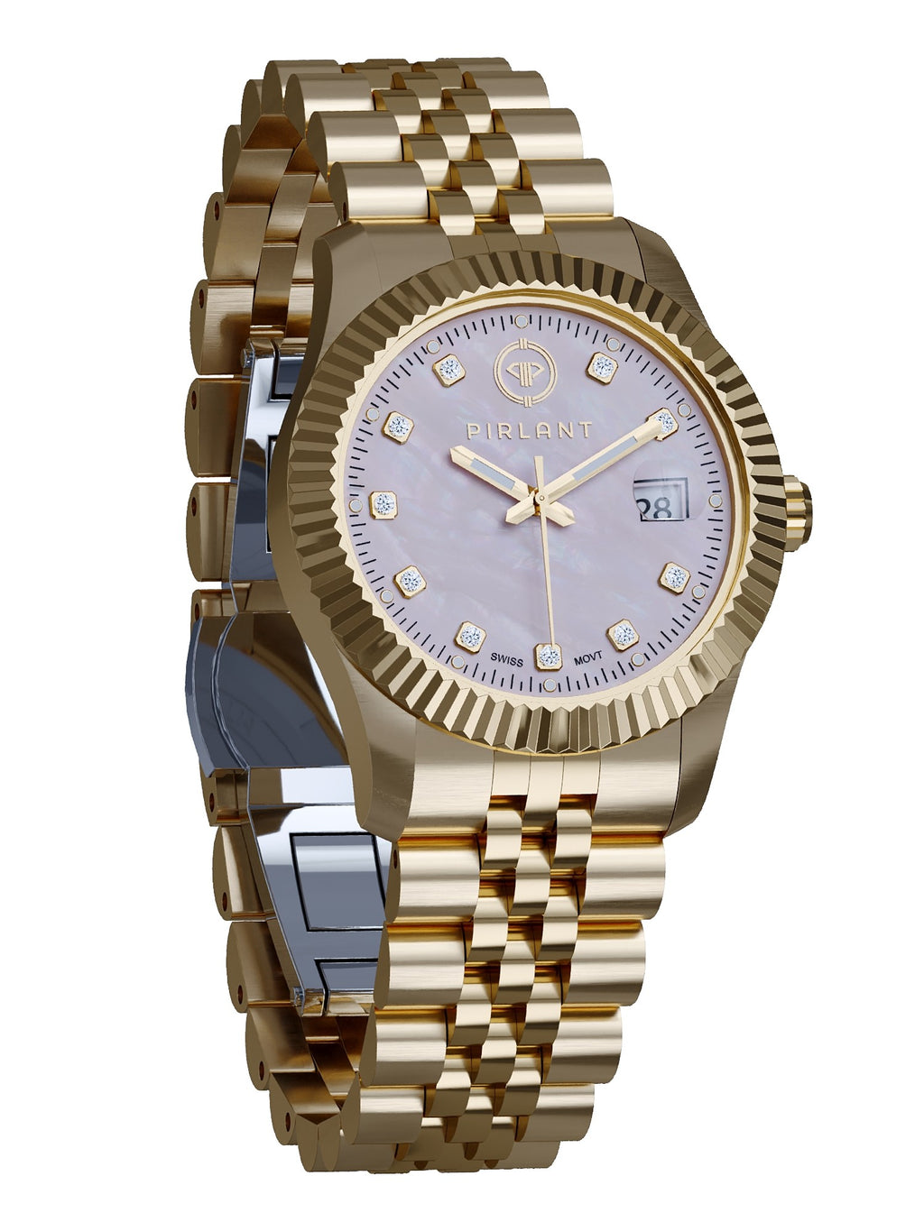 PIRLANT Pink Mother-of-Pearl Dial Women's Watch
