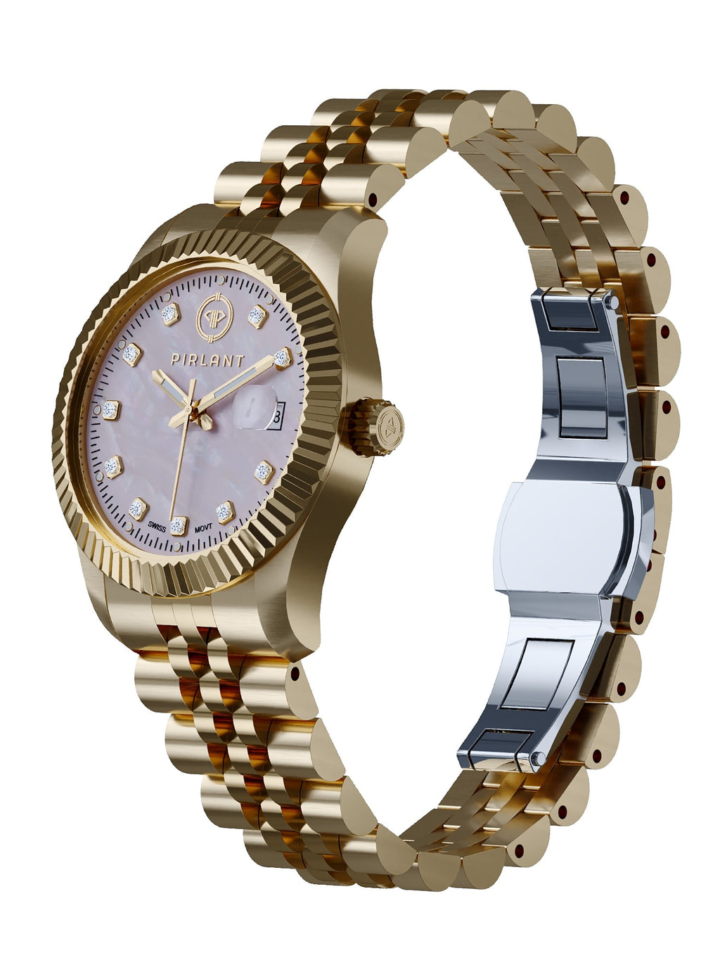 PIRLANT Pink Mother-of-Pearl Dial Women's Watch