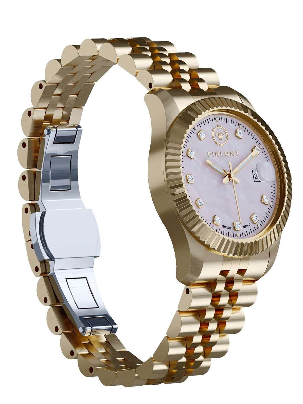 PIRLANT Pink Mother-of-Pearl Dial Women's Watch