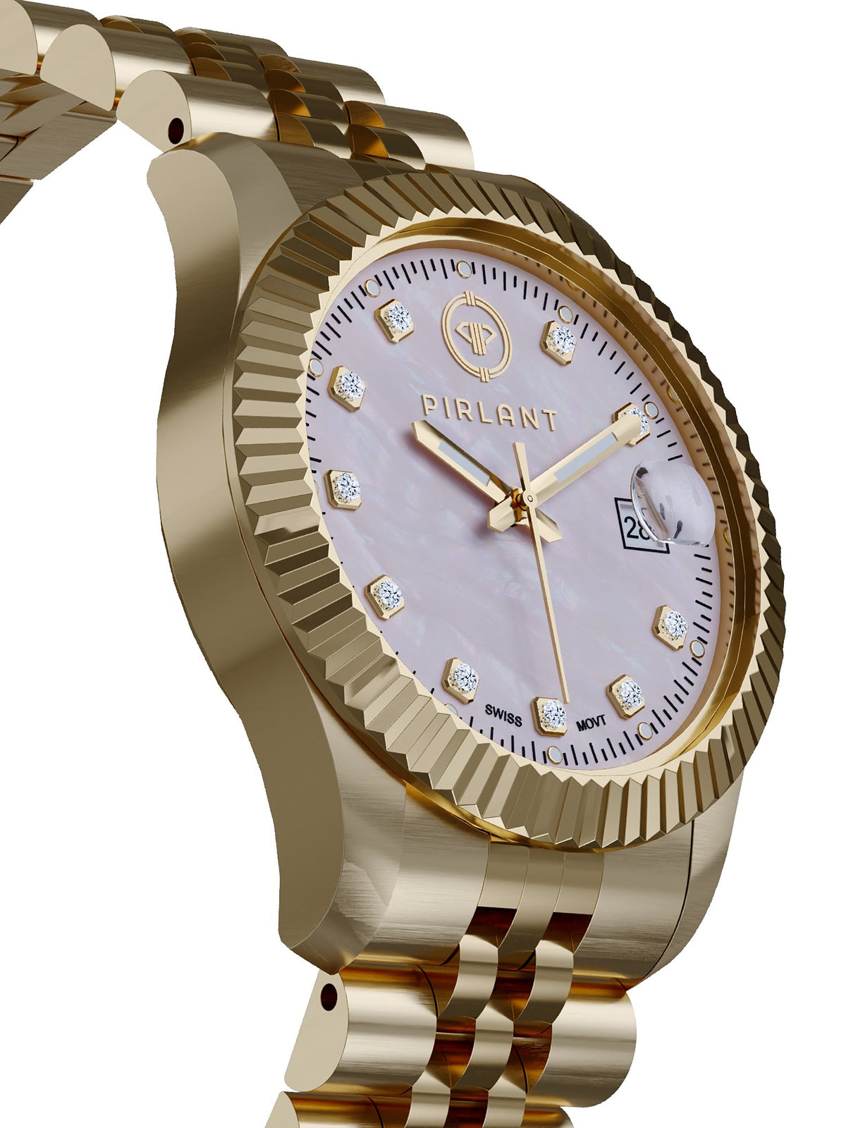 PIRLANT Pink Mother-of-Pearl Dial Women's Watch