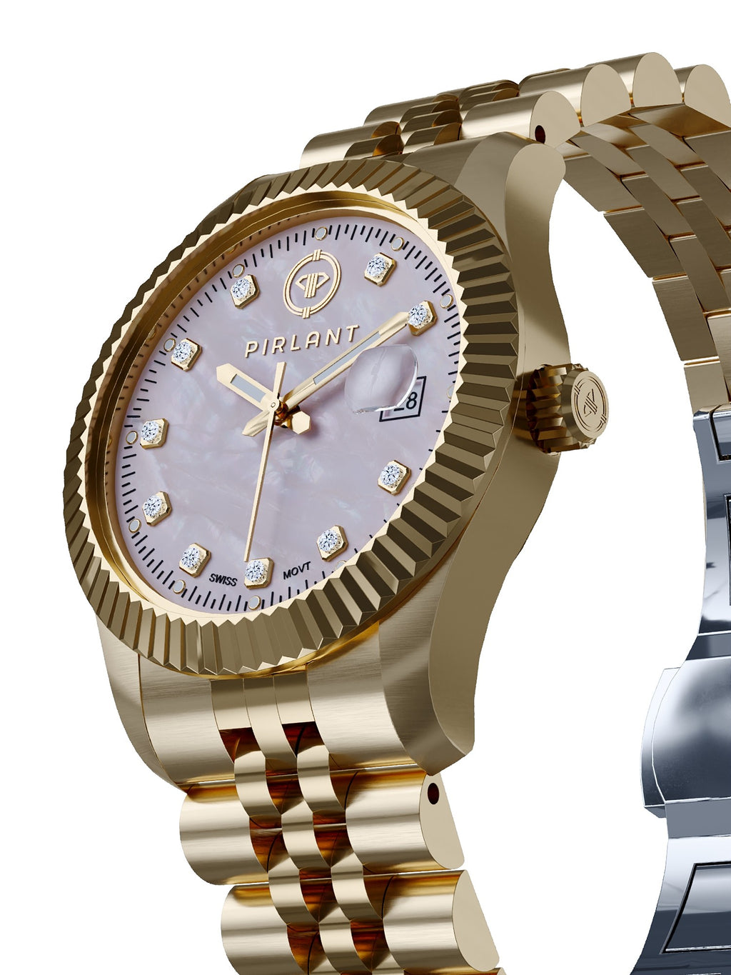 PIRLANT Pink Mother-of-Pearl Dial Women's Watch