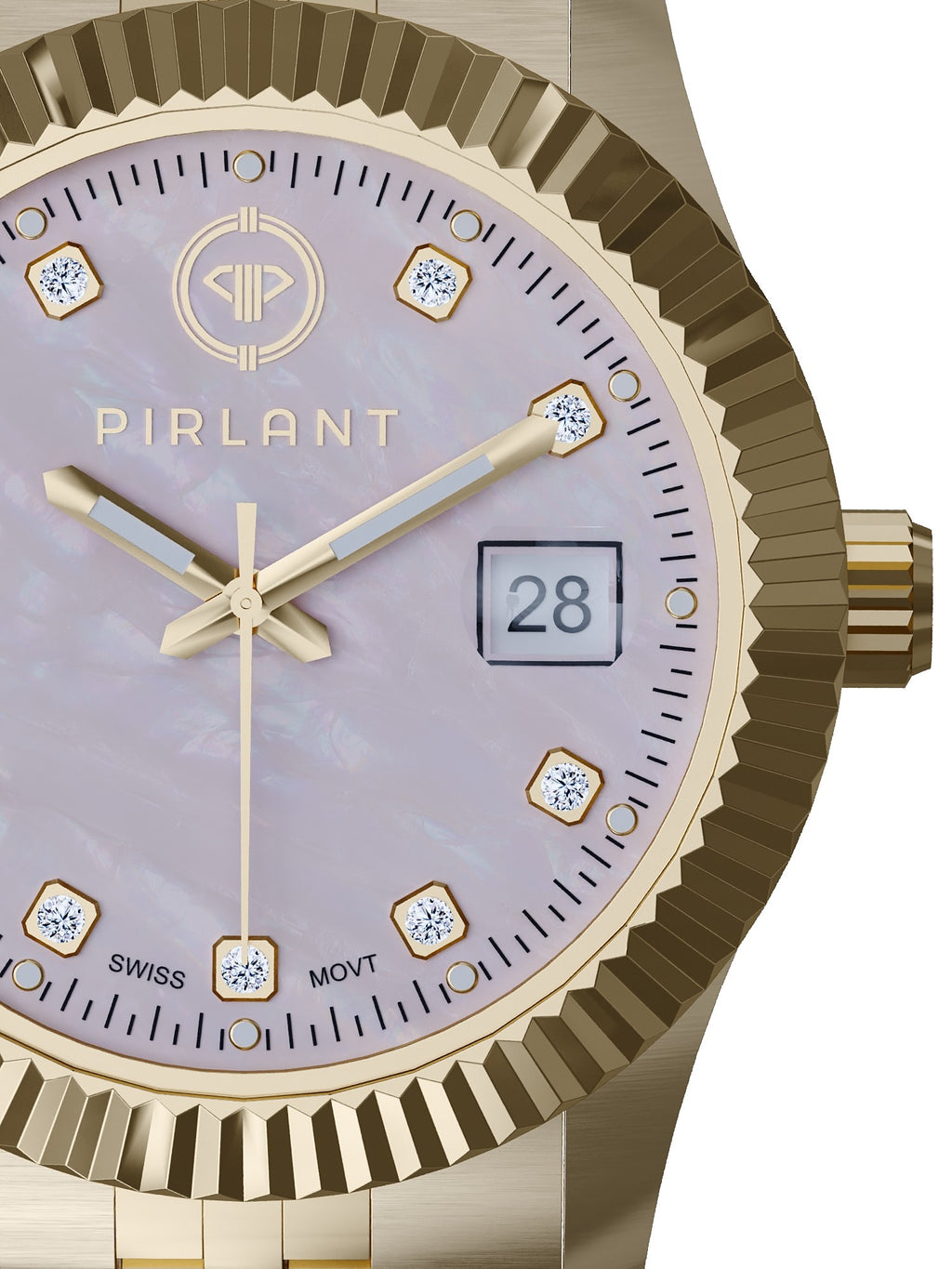 PIRLANT Pink Mother-of-Pearl Dial Women's Watch